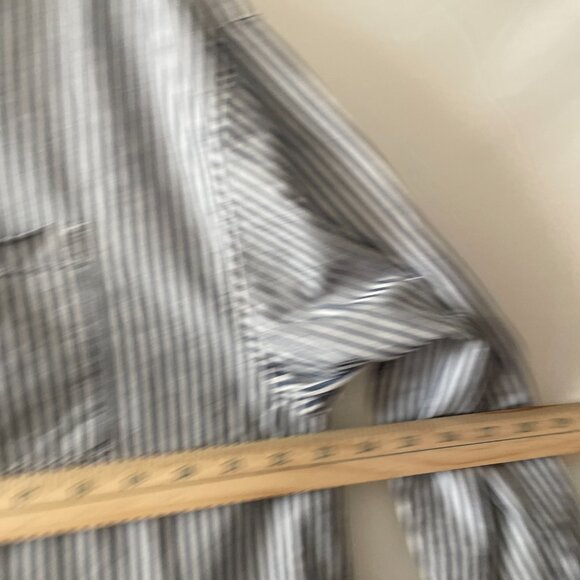 Old Navy Womens Blue Long Sleeve Striped The Boyfriend Button Up Shirt Size M - Picture 6 of 8